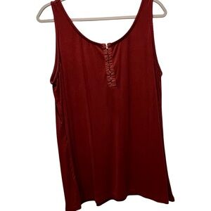 Elegant Rust Red Sleeveless Top